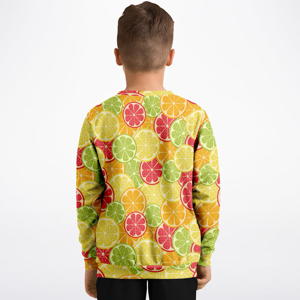 Kids Citrus Fruit Sweatshirt – Ultra Soft & Stretchy, Cozy Fleece or Lightweight Sports Fabric Sweatshirt – Ultra Soft & Stretchy, Cozy Fleece or Lightweight Sports Fabric