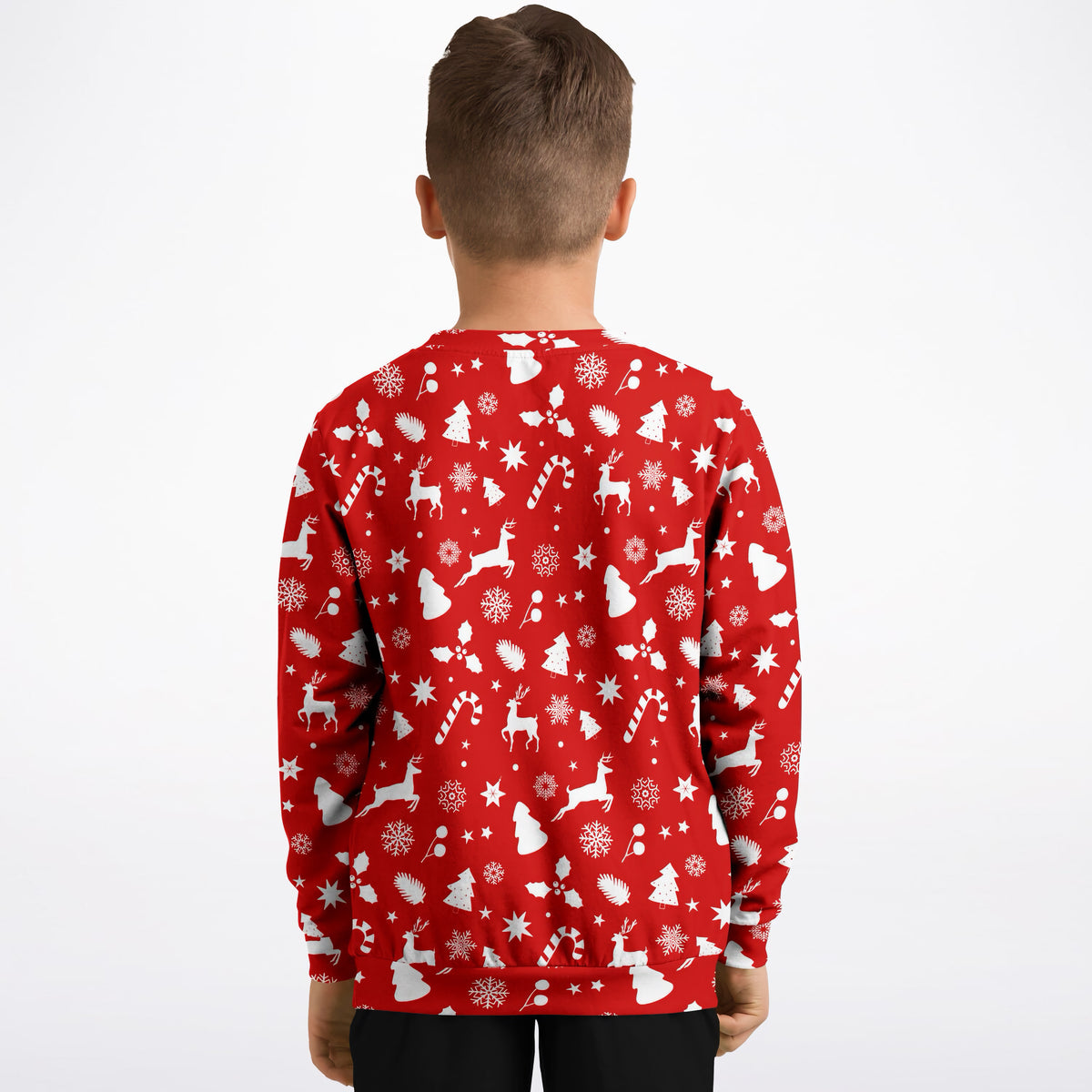 Kids Red Christmas Sweatshirt – Ultra Soft & Stretchy, Cozy Fleece or Lightweight Sports Fabric Sweatshirt – Ultra Soft & Stretchy, Cozy Fleece or Lightweight Sports Fabric