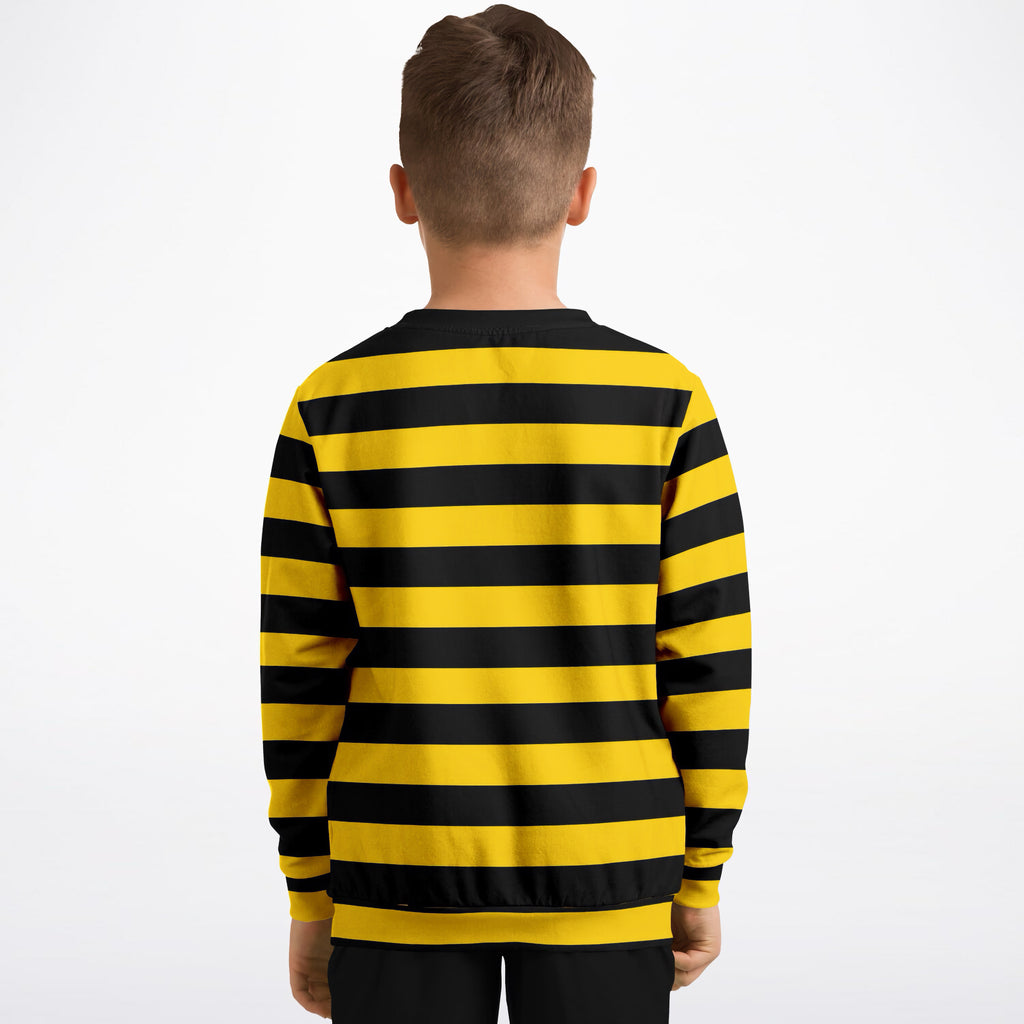 Kids Bee Stripe Sweatshirt – Ultra Soft & Stretchy, Cozy Fleece or Lightweight Sports Fabric Sweatshirt – Ultra Soft & Stretchy, Cozy Fleece or Lightweight Sports Fabric
