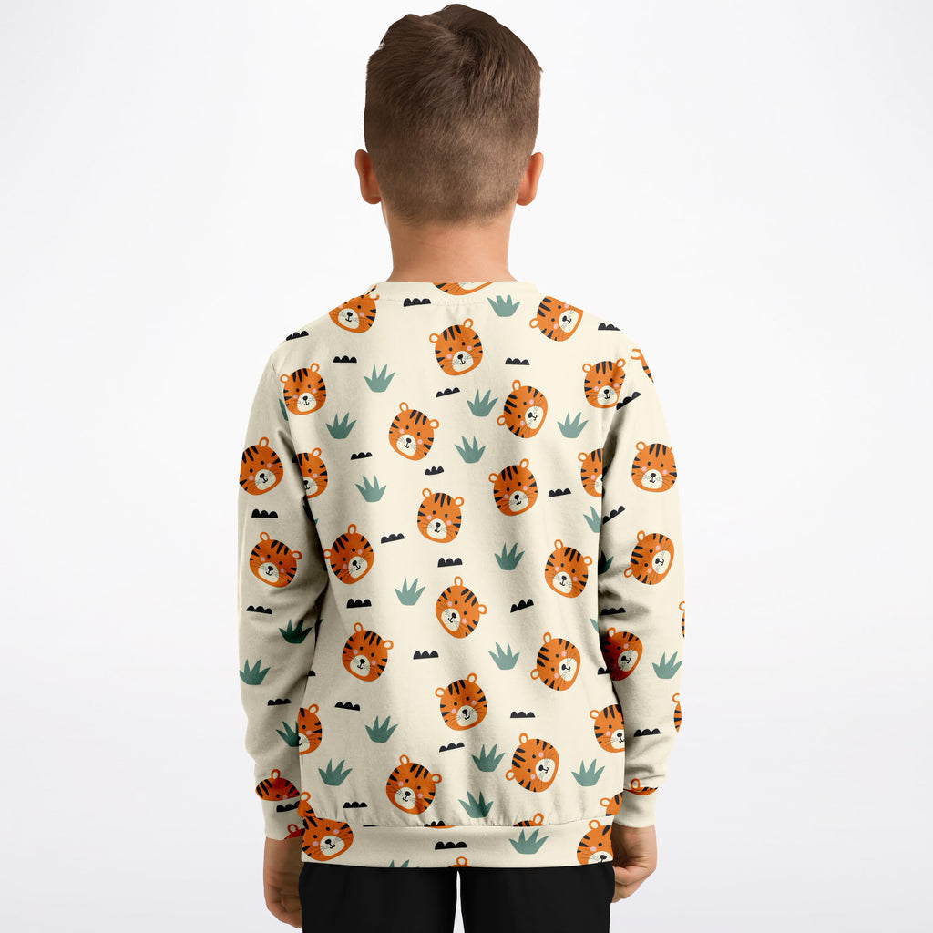 Kids Tiger Face Sweatshirt – Ultra Soft & Stretchy, Cozy Fleece or Lightweight Sports Fabric Sweatshirt – Ultra Soft & Stretchy, Cozy Fleece or Lightweight Sports Fabric