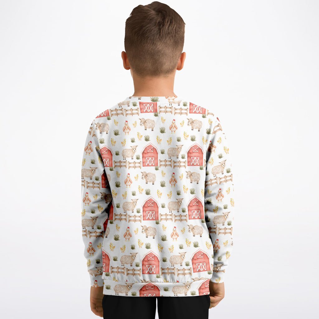 Kids Farm Animal Sweatshirt – Ultra Soft & Stretchy, Cozy Fleece or Lightweight Sports Fabric Sweatshirt – Ultra Soft & Stretchy, Cozy Fleece or Lightweight Sports Fabric