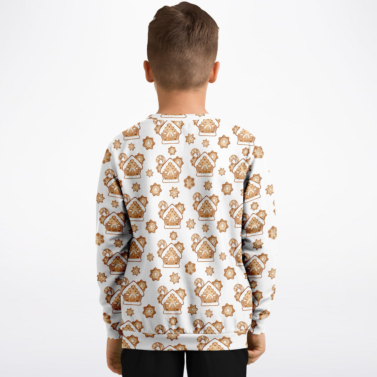 Kids Christmas Gingerbread House Sweatshirt – Ultra Soft & Stretchy, Cozy Fleece or Lightweight Sports Fabric Sweatshirt – Ultra Soft & Stretchy, Cozy Fleece or Lightweight Sports Fabric