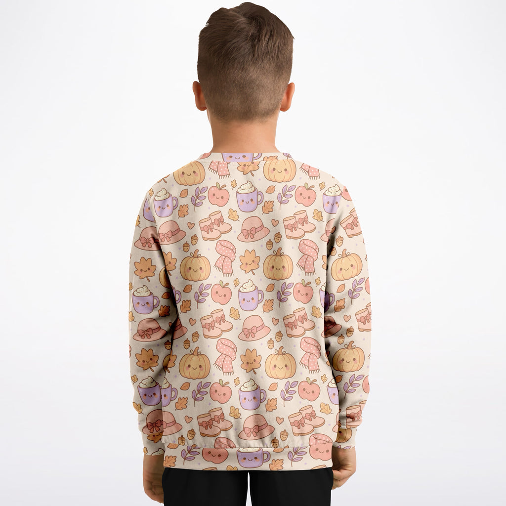 Kids Cute Kawaii Fall Sweatshirt – Ultra Soft & Stretchy, Cozy Fleece or Lightweight Sports Fabric Sweatshirt – Ultra Soft & Stretchy, Cozy Fleece or Lightweight Sports Fabric
