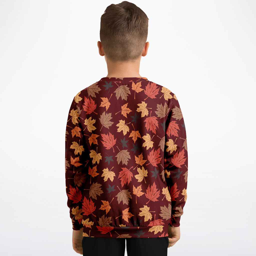 Kids Autumn Leaves Sweatshirt – Ultra Soft & Stretchy, Cozy Fleece or Lightweight Sports Fabric Sweatshirt – Ultra Soft & Stretchy, Cozy Fleece or Lightweight Sports Fabric