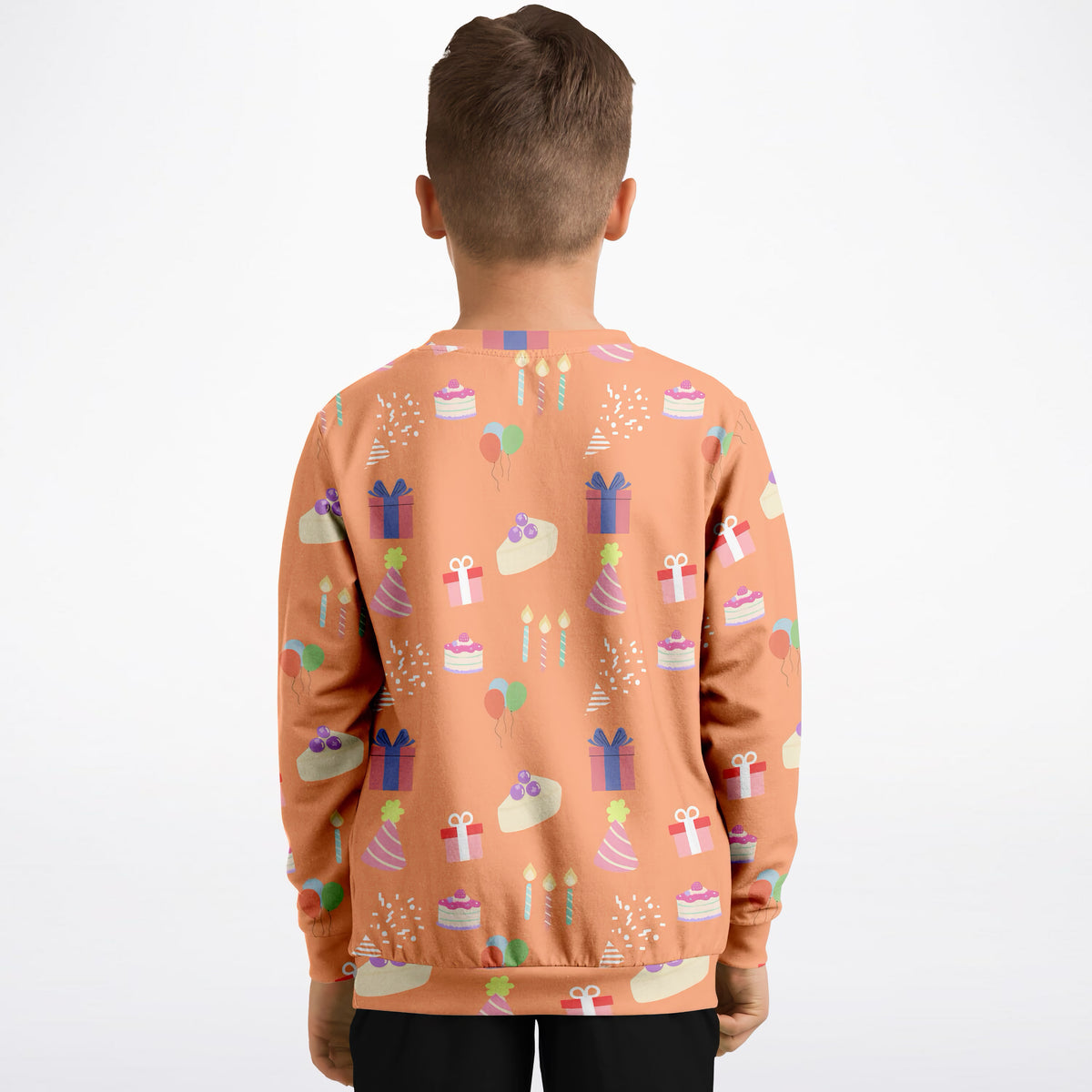 Kids Birthday Party Orange Sweatshirt – Ultra Soft & Stretchy, Cozy Fleece or Lightweight Sports Fabric Sweatshirt – Ultra Soft & Stretchy, Cozy Fleece or Lightweight Sports Fabric