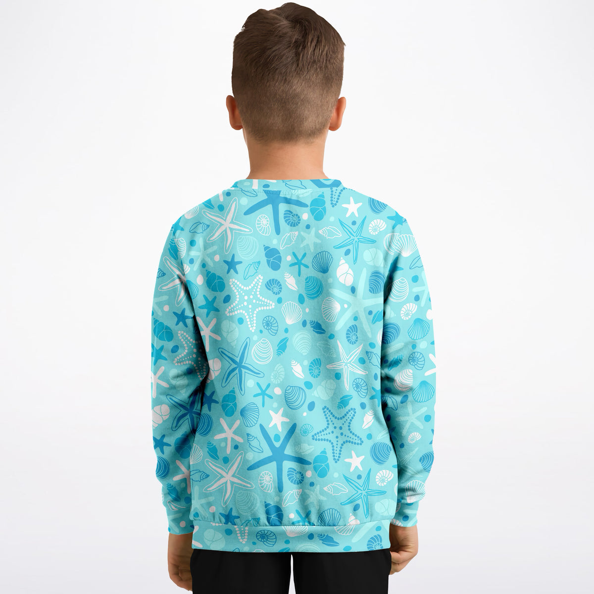 Kids Starfish and Seashells Sweatshirt – Ultra Soft & Stretchy, Cozy Fleece or Lightweight Sports Fabric Sweatshirt – Ultra Soft & Stretchy, Cozy Fleece or Lightweight Sports Fabric
