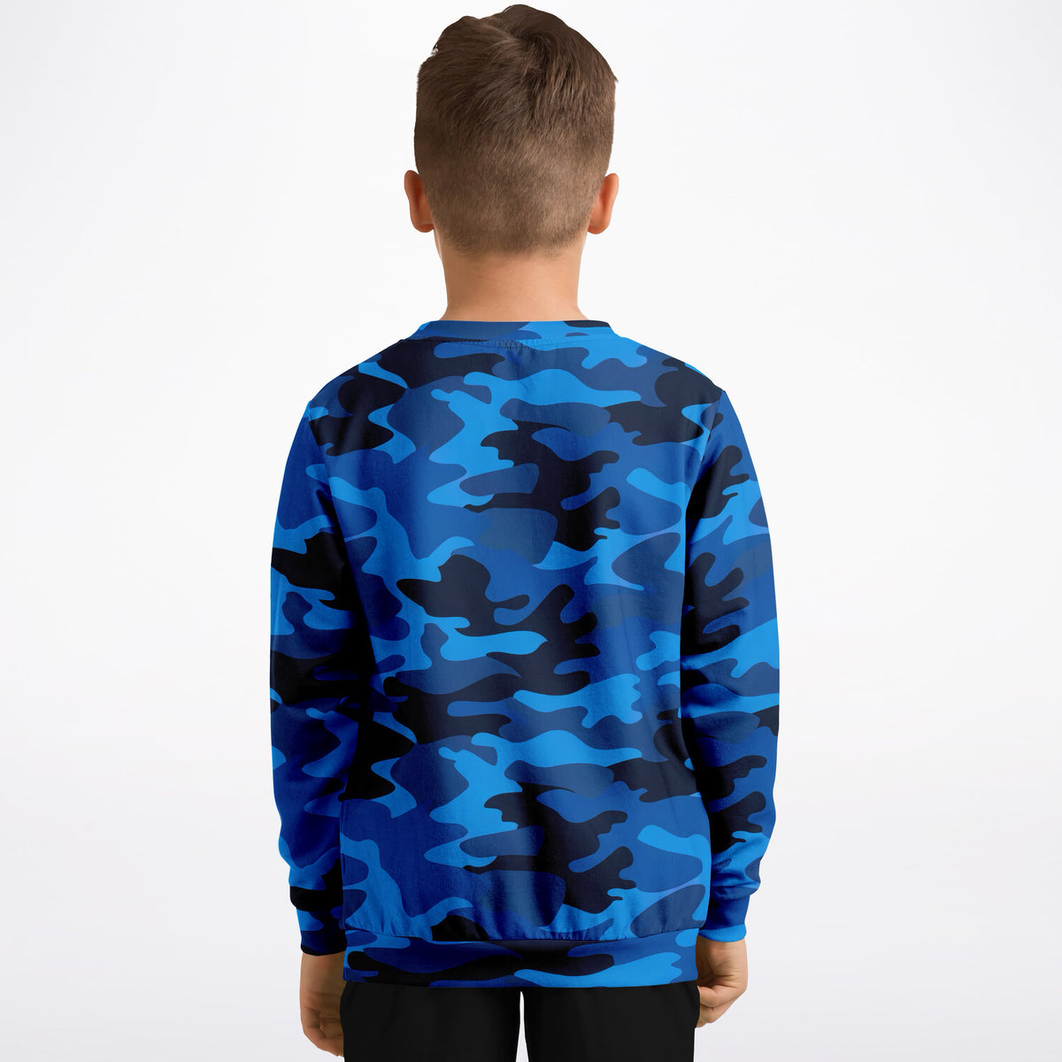 Kids Blue Camouflage Sweatshirt – Ultra Soft & Stretchy, Cozy Fleece or Lightweight Sports Fabric Sweatshirt – Ultra Soft & Stretchy, Cozy Fleece or Lightweight Sports Fabric