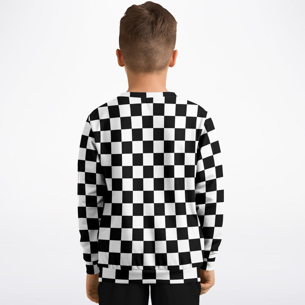 Kids Checkered Sweatshirt – Ultra Soft & Stretchy, Cozy Fleece or Lightweight Sports Fabric Sweatshirt – Ultra Soft & Stretchy, Cozy Fleece or Lightweight Sports Fabric
