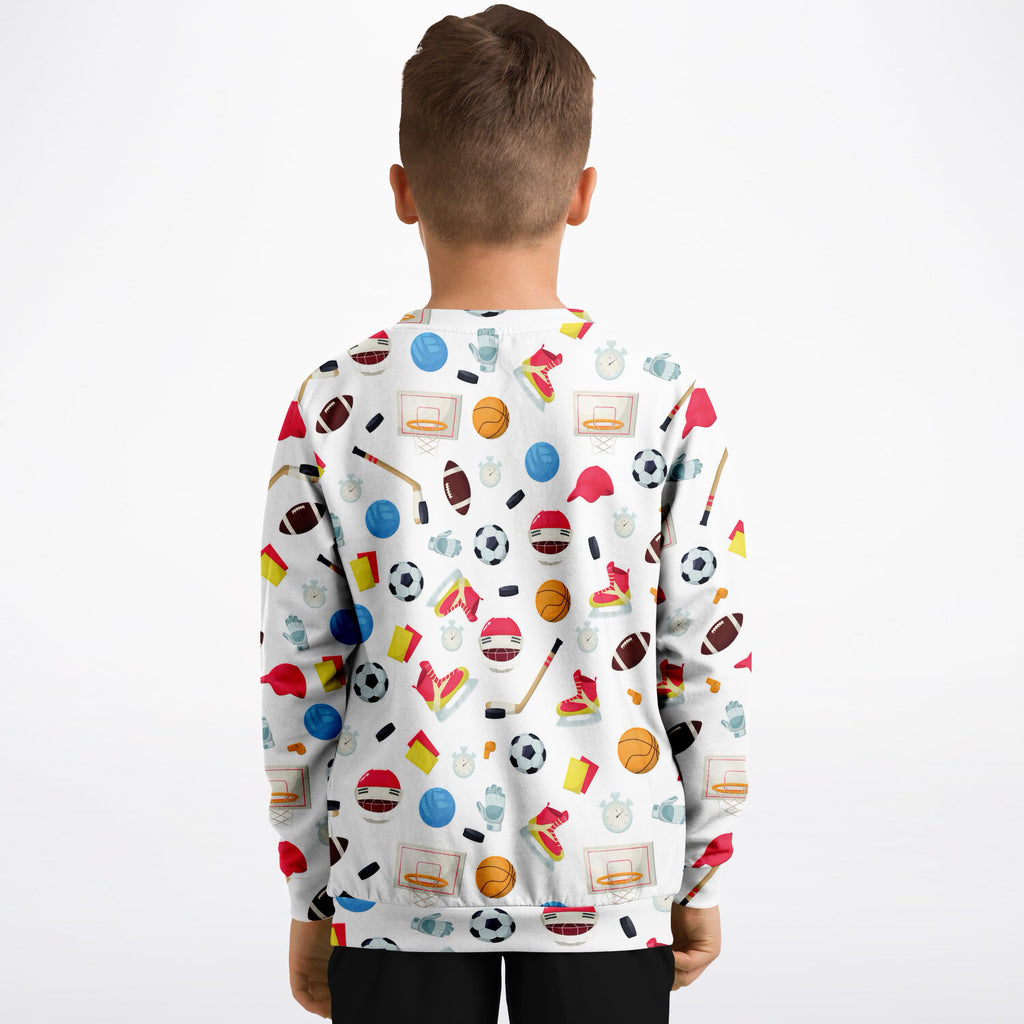 Kids Sports Themed Sweatshirt – Ultra Soft & Stretchy, Cozy Fleece or Lightweight Sports Fabric Sweatshirt – Ultra Soft & Stretchy, Cozy Fleece or Lightweight Sports Fabric