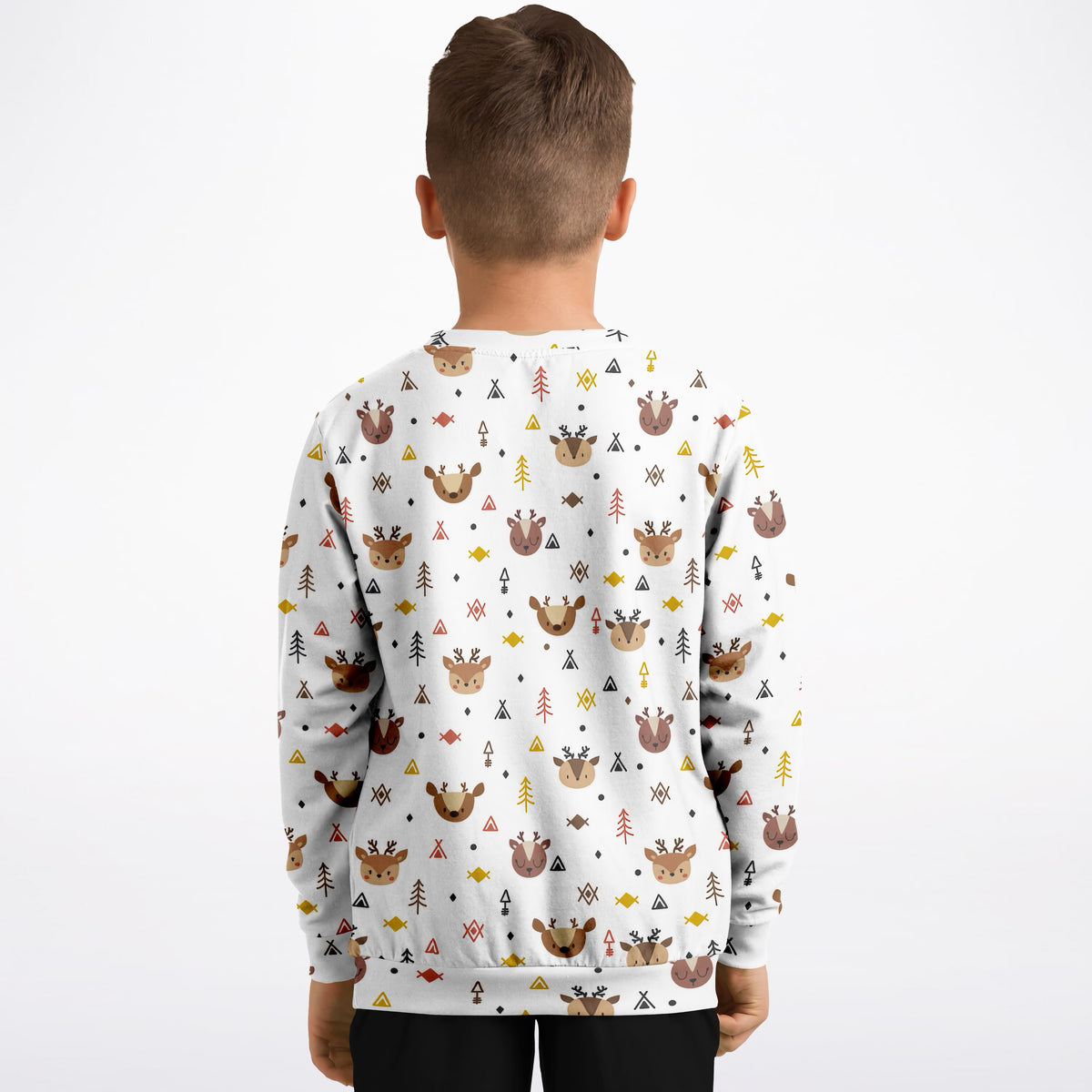 Kids Cute Woodland Reindeer Sweatshirt – Ultra Soft & Stretchy, Cozy Fleece or Lightweight Sports Fabric Sweatshirt – Ultra Soft & Stretchy, Cozy Fleece or Lightweight Sports Fabric