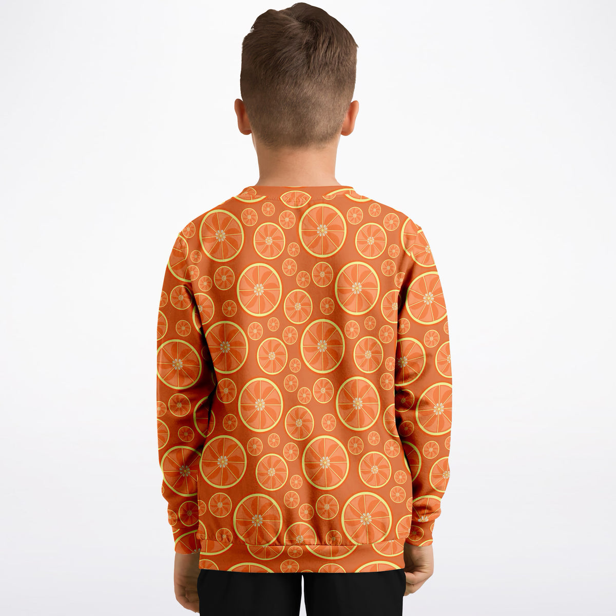 Kids Orange Citrus Sweatshirt – Ultra Soft & Stretchy, Cozy Fleece or Lightweight Sports Fabric Sweatshirt – Ultra Soft & Stretchy, Cozy Fleece or Lightweight Sports Fabric