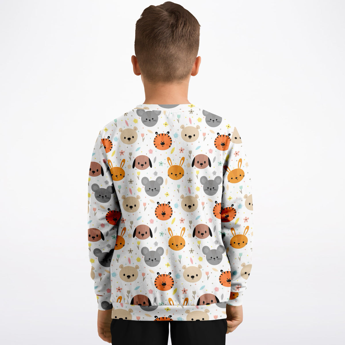 Kids Cute Animal Faces Sweatshirt – Ultra Soft & Stretchy, Cozy Fleece or Lightweight Sports Fabric Sweatshirt – Ultra Soft & Stretchy, Cozy Fleece or Lightweight Sports Fabric