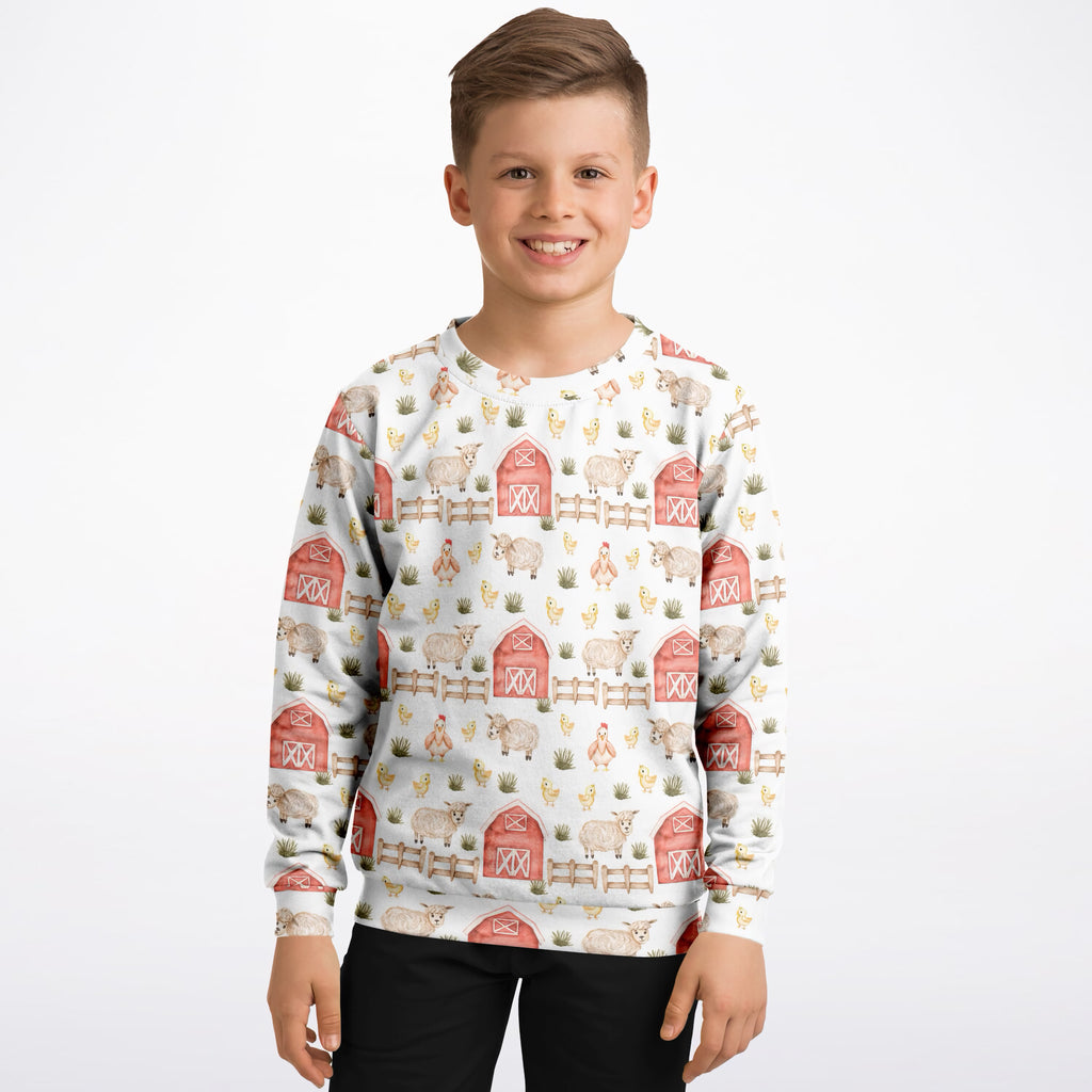 Kids Farm Animal Sweatshirt – Ultra Soft & Stretchy, Cozy Fleece or Lightweight Sports Fabric Sweatshirt – Ultra Soft & Stretchy, Cozy Fleece or Lightweight Sports Fabric