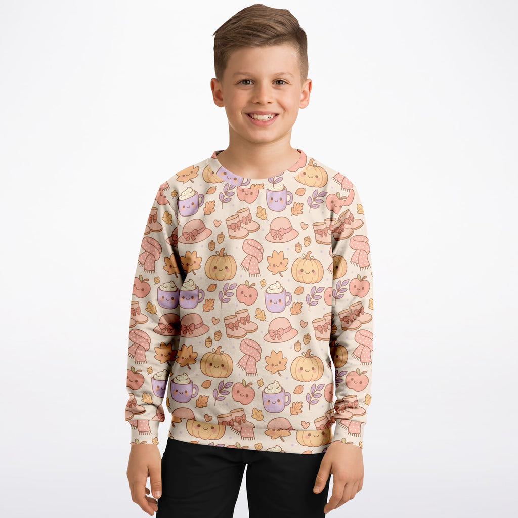 Kids Cute Kawaii Fall Sweatshirt – Ultra Soft & Stretchy, Cozy Fleece or Lightweight Sports Fabric Sweatshirt – Ultra Soft & Stretchy, Cozy Fleece or Lightweight Sports Fabric