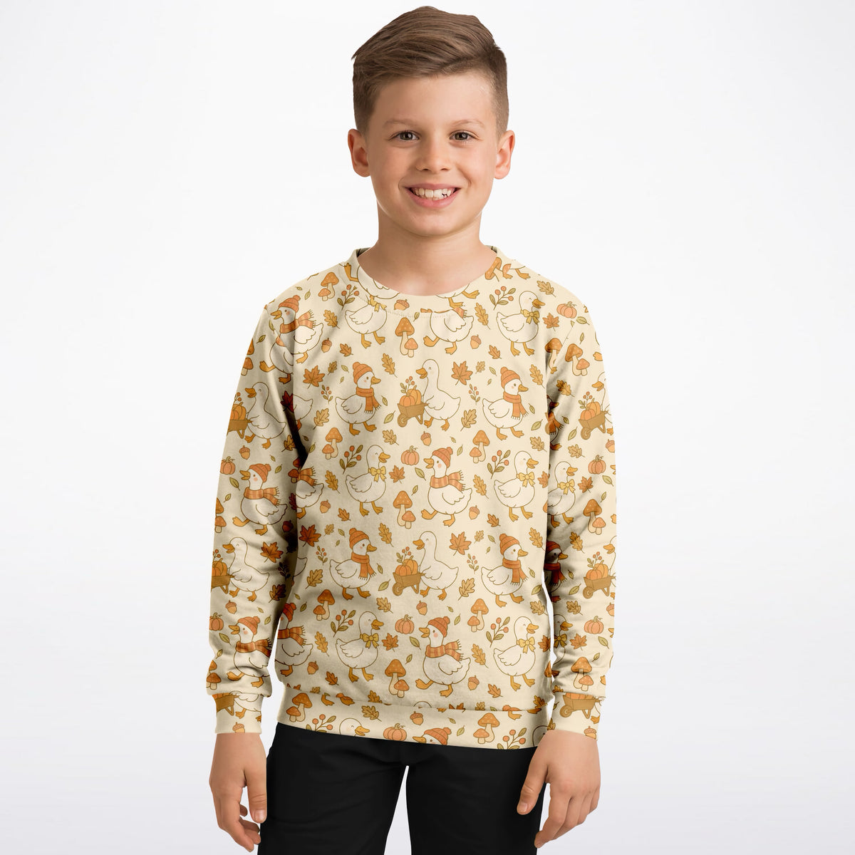 Kids Autumn Duck Sweatshirt – Ultra Soft & Stretchy, Cozy Fleece or Lightweight Sports Fabric Sweatshirt – Ultra Soft & Stretchy, Cozy Fleece or Lightweight Sports Fabric