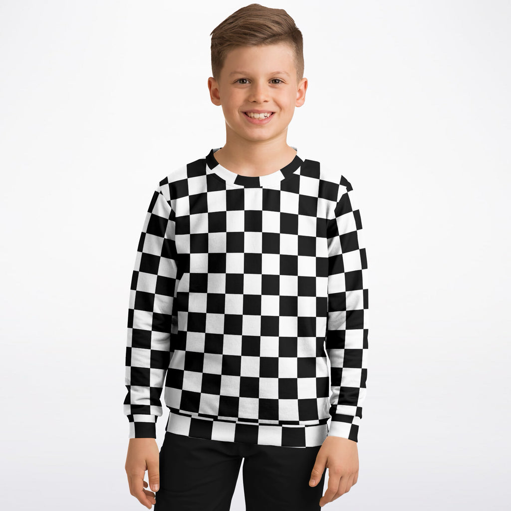 Kids Checkered Sweatshirt – Ultra Soft & Stretchy, Cozy Fleece or Lightweight Sports Fabric Sweatshirt – Ultra Soft & Stretchy, Cozy Fleece or Lightweight Sports Fabric