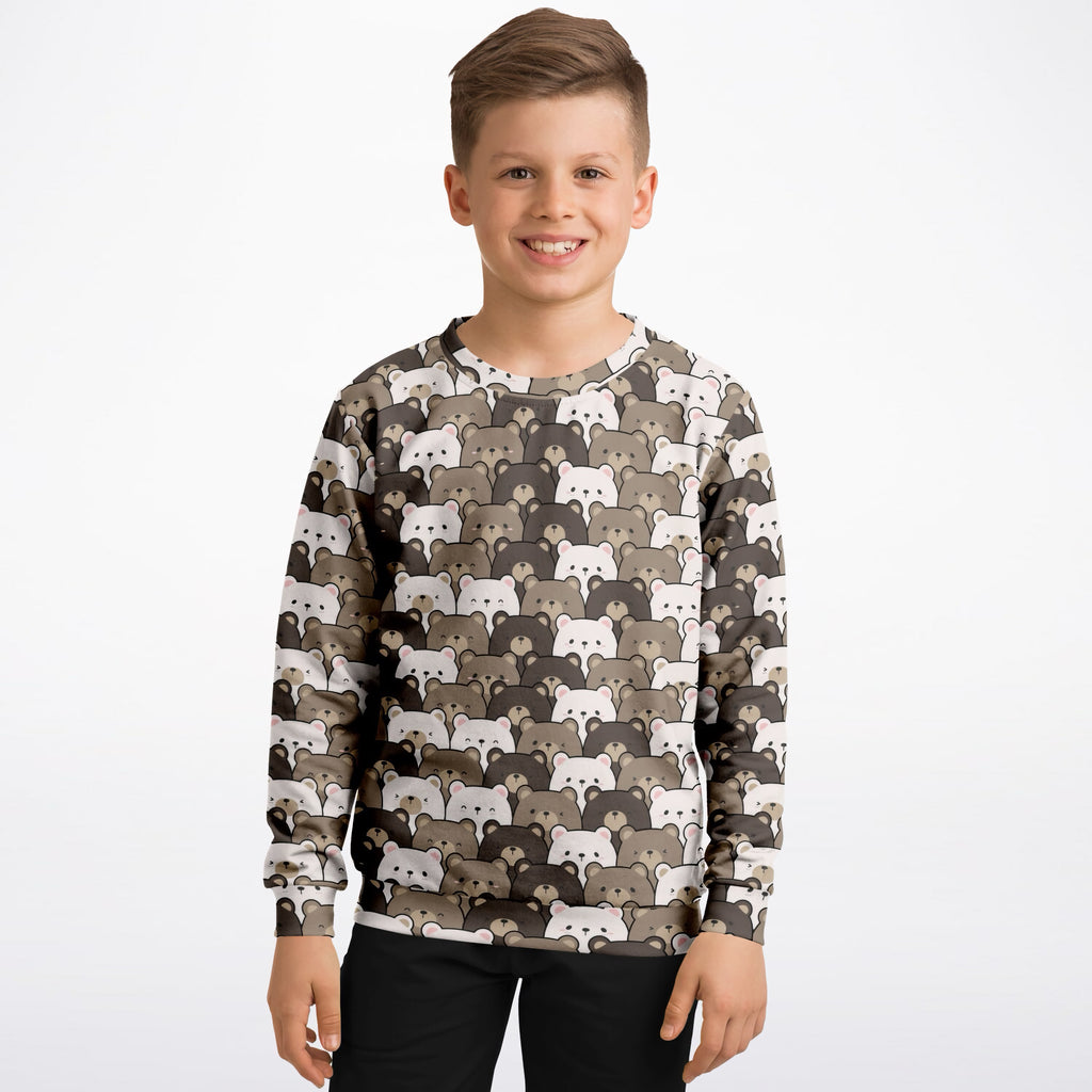 Kids Bear Face Sweatshirt – Ultra Soft & Stretchy, Cozy Fleece or Lightweight Sports Fabric Sweatshirt – Ultra Soft & Stretchy, Cozy Fleece or Lightweight Sports Fabric