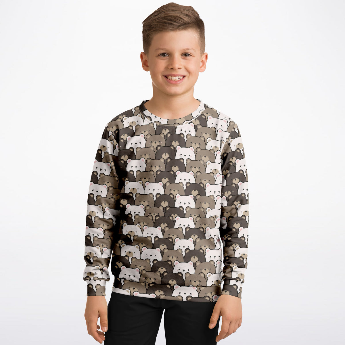 Kids Bear Face Sweatshirt – Ultra Soft & Stretchy, Cozy Fleece or Lightweight Sports Fabric Sweatshirt – Ultra Soft & Stretchy, Cozy Fleece or Lightweight Sports Fabric