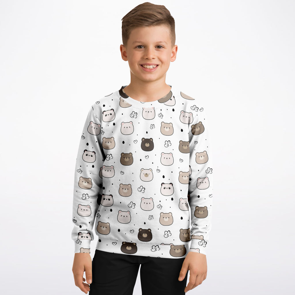 Kids Cute Bear & Panda Sweatshirt – Ultra Soft & Stretchy, Cozy Fleece or Lightweight Sports Fabric Sweatshirt – Ultra Soft & Stretchy, Cozy Fleece or Lightweight Sports Fabric