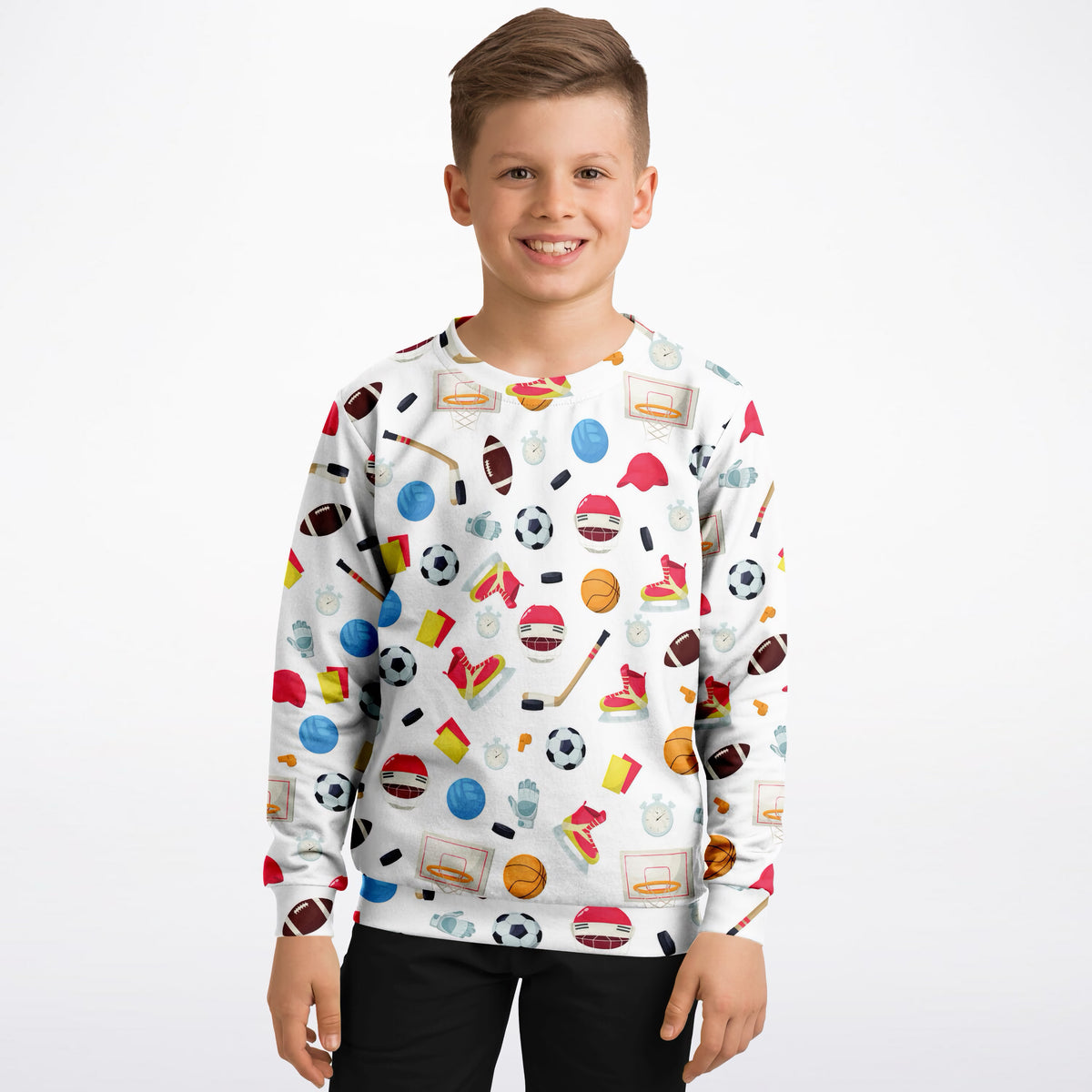 Kids Sports Themed Sweatshirt – Ultra Soft & Stretchy, Cozy Fleece or Lightweight Sports Fabric Sweatshirt – Ultra Soft & Stretchy, Cozy Fleece or Lightweight Sports Fabric