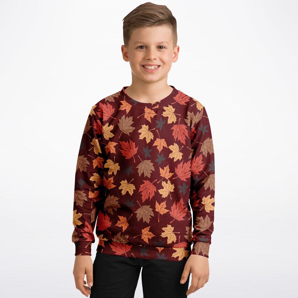 Kids Autumn Leaves Sweatshirt – Ultra Soft & Stretchy, Cozy Fleece or Lightweight Sports Fabric Sweatshirt – Ultra Soft & Stretchy, Cozy Fleece or Lightweight Sports Fabric