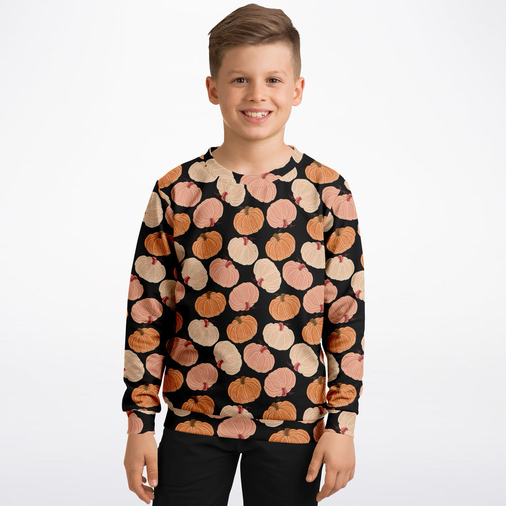 Kids Fall Pumpkin Sweatshirt – Ultra Soft & Stretchy, Cozy Fleece or Lightweight Sports Fabric Sweatshirt – Ultra Soft & Stretchy, Cozy Fleece or Lightweight Sports Fabric