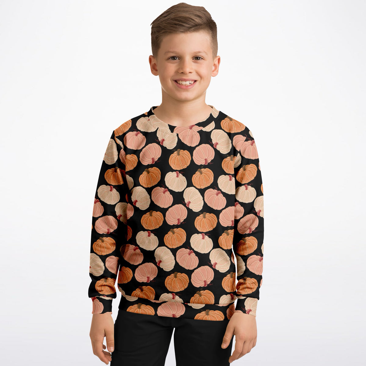 Kids Fall Pumpkin Sweatshirt – Ultra Soft & Stretchy, Cozy Fleece or Lightweight Sports Fabric Sweatshirt – Ultra Soft & Stretchy, Cozy Fleece or Lightweight Sports Fabric