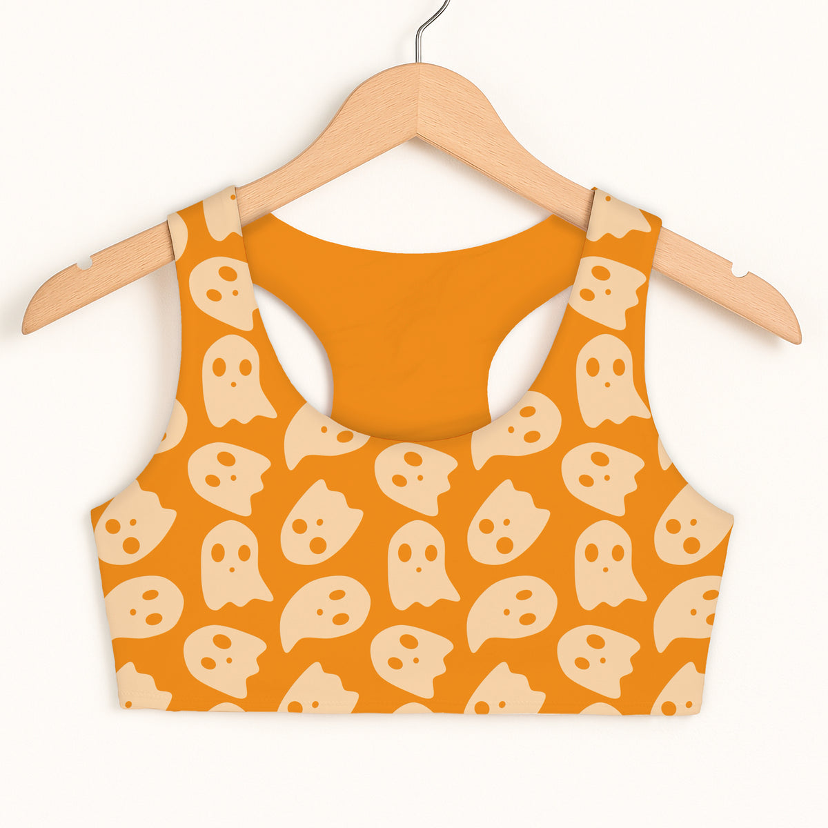 Girls Orange Ghost Sports Bra - Quick Drying, Double Layered Comfort