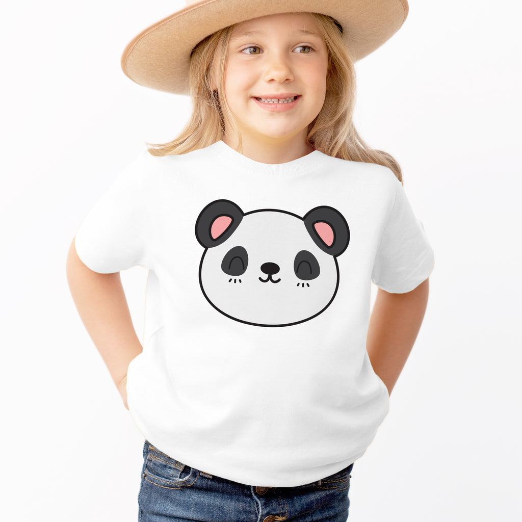 Kids Panda Face T-Shirt - Soft Lightweight Cotton Tee