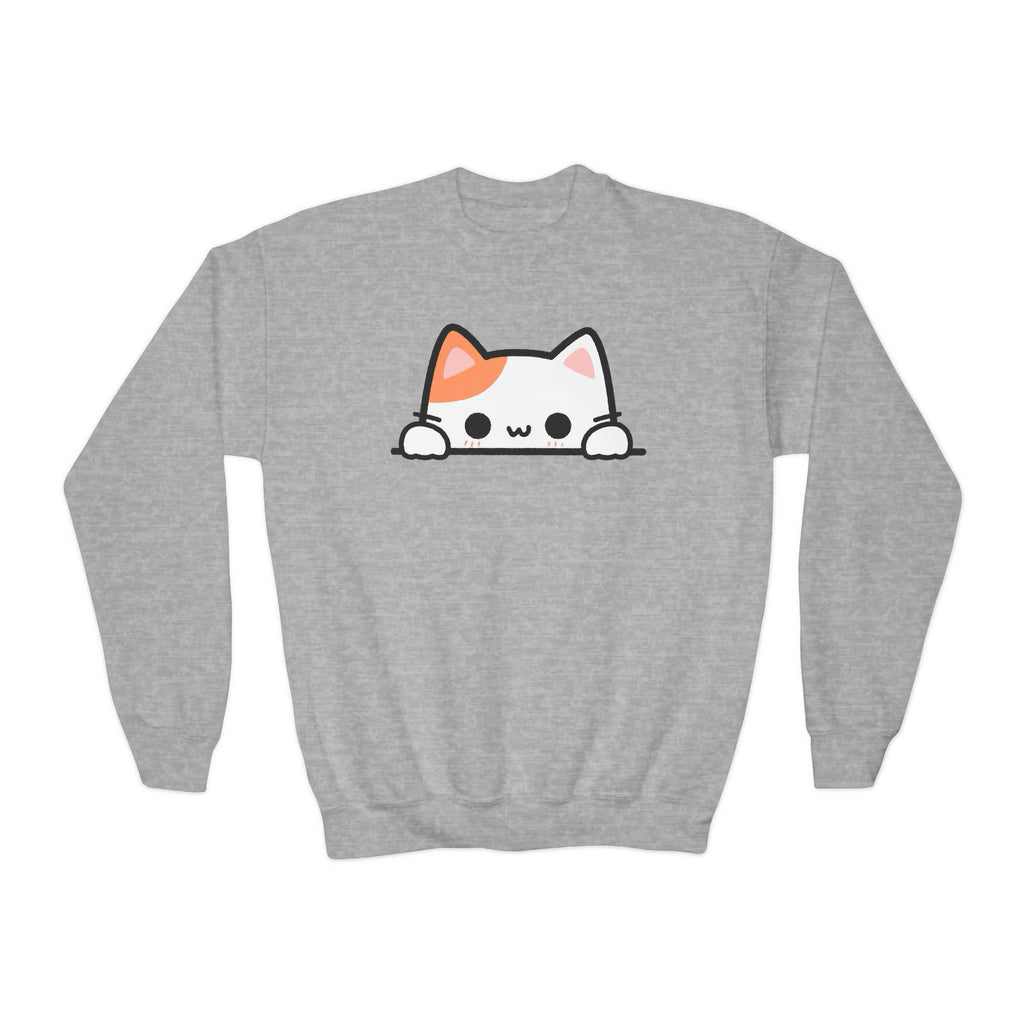 Girls Peeking Cat Sweatshirt – Cozy, Adorable, and Perfect for Everyday Fun