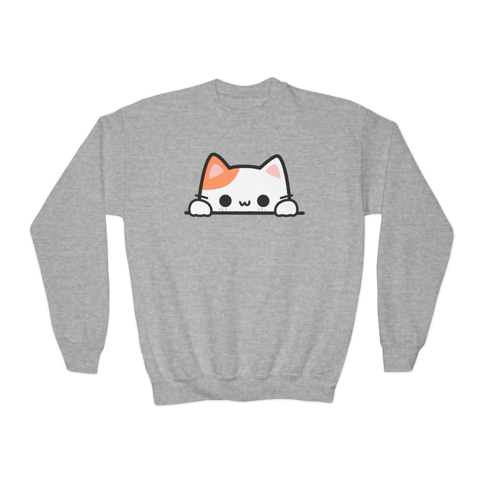 Girls Peeking Cat Sweatshirt – Cozy, Adorable, and Perfect for Everyday Fun