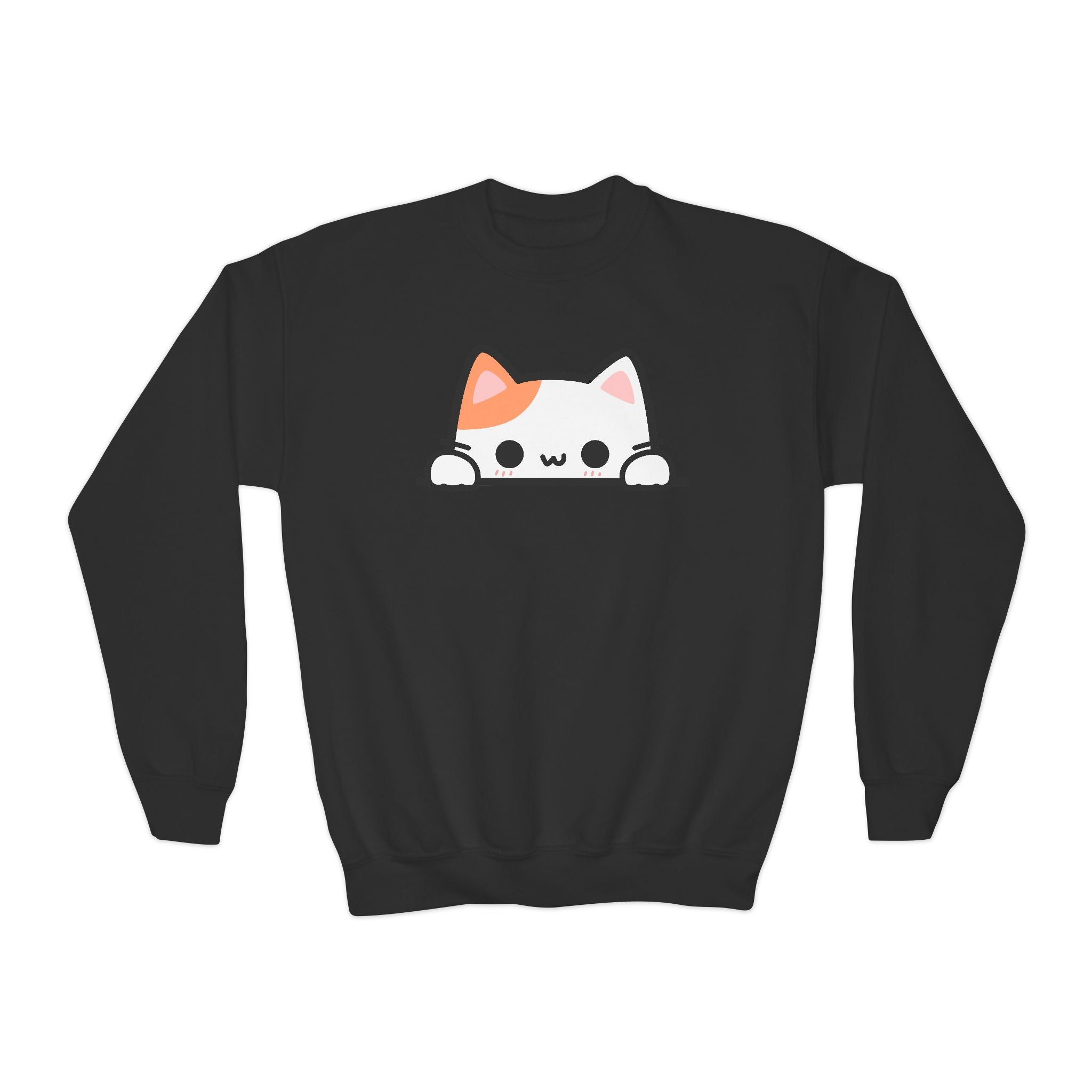 Girls Peeking Cat Sweatshirt – Cozy, Adorable, and Perfect for Everyday Fun