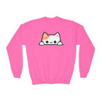 Girls Peeking Cat Sweatshirt – Cozy, Adorable, and Perfect for Everyday Fun