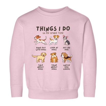 Kids Cozy 'Things I Do In My Spare Time' Dog Sweatshirt - Funny & Comfortable Gift for Boys and Girls