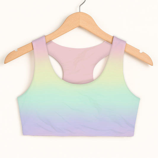 Girls Pastel Rainbow Sports Bra
