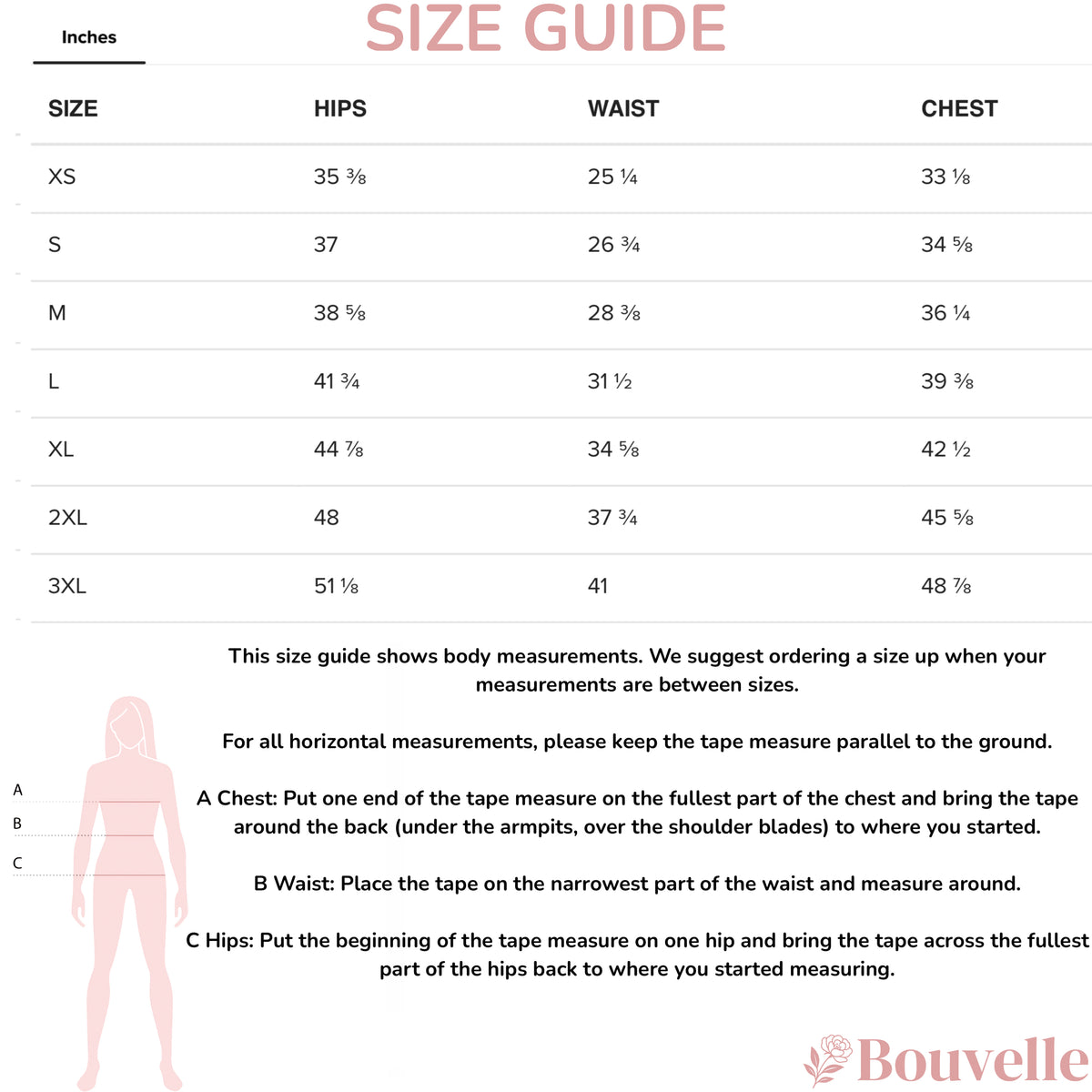 Size guide for Women's Dog Face Buttery Soft Long Sleeve Rash Guard Swim Shirt With UPF 50+