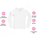 Girls Kawaii Cat Face Long Sleeve Rash Guard Swim Shirt With UPF 50+