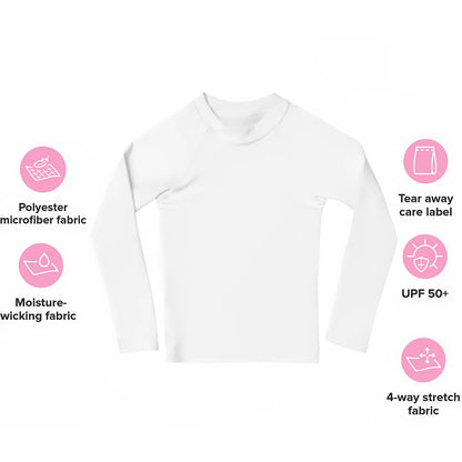 Kids Chocolate Chip Cookies Long Sleeve Rash Guard Swim Shirt With UPF 50+