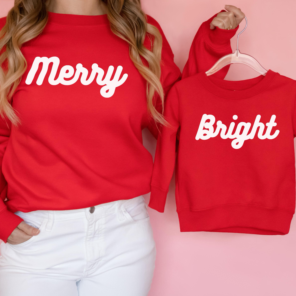 Mommy & Me Merry and Bright Matching Sweatshirt