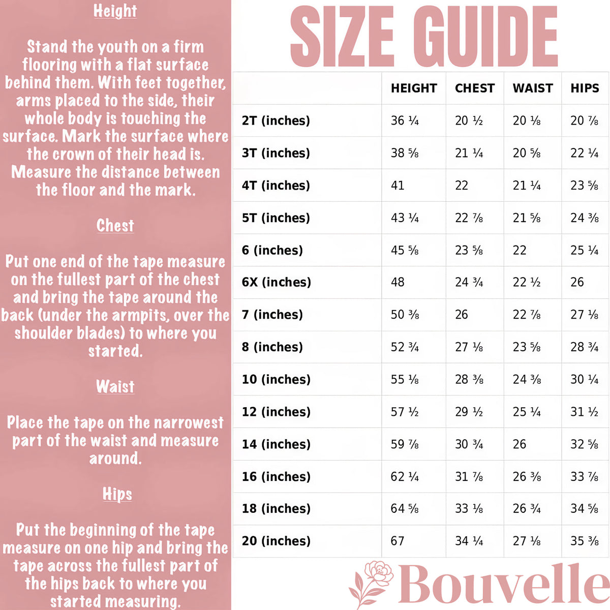 Size guide for Girls Pink Axolotl Cotton T-Shirt