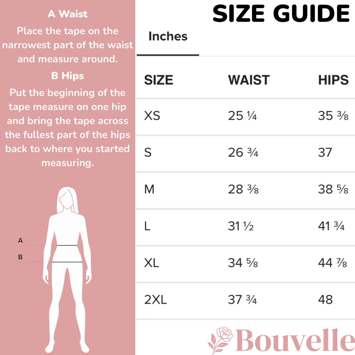 Size guide for Women’s Red & Green Candy Cane Pajama Pants – Lightweight Relaxed Fit with Drawstring Waist