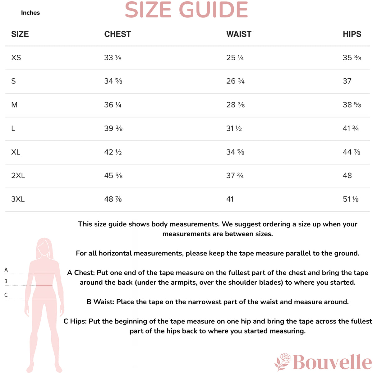 Size guide for Women's Dog Face Buttery Soft Skater Dress With UPF 50+