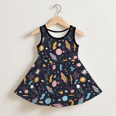 Girls Outer Space Sleeveless Dress