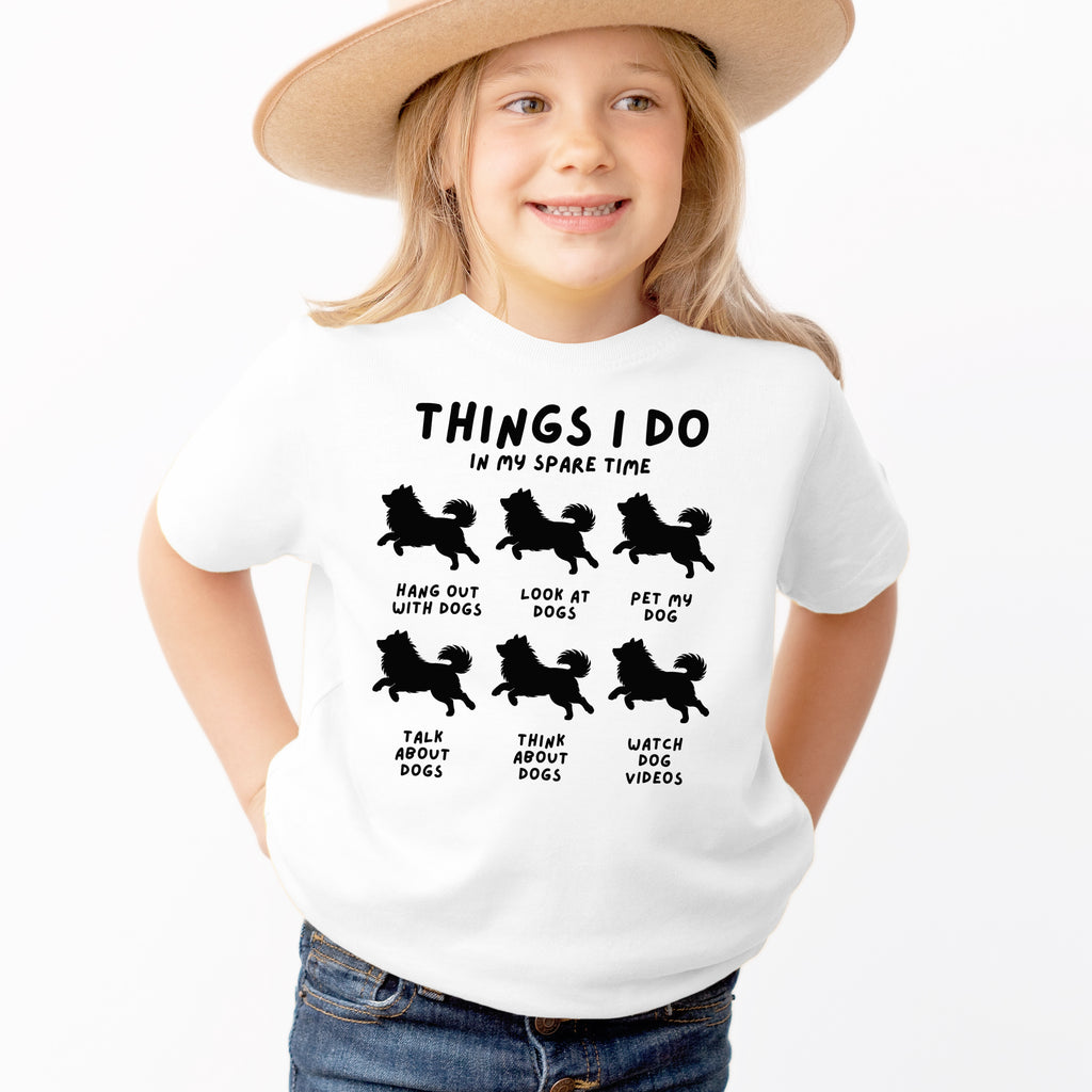 Kids 'Things I Do in My Spare Times' Puppy T-Shirt - Soft Lightweight Cotton Tee