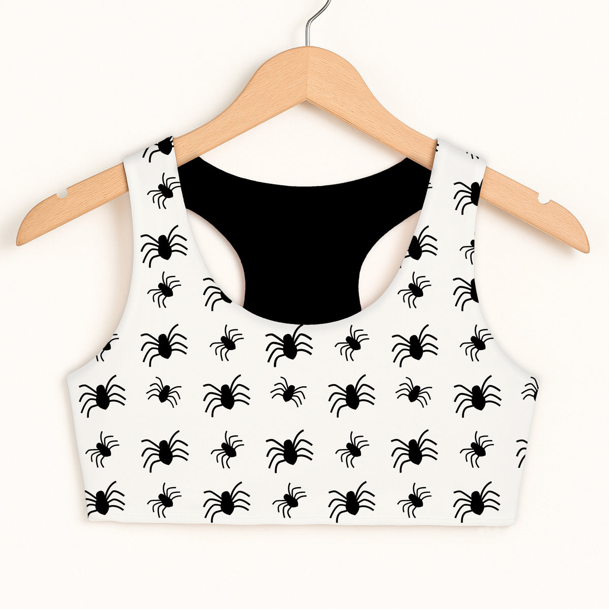 Girls Spider Halloween Sports Bra - Quick Drying, Double Layered Comfort