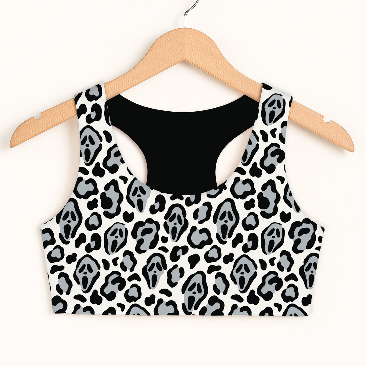 Girls Spooky Leopard Sports Bra - Quick Drying, Double Layered Comfort