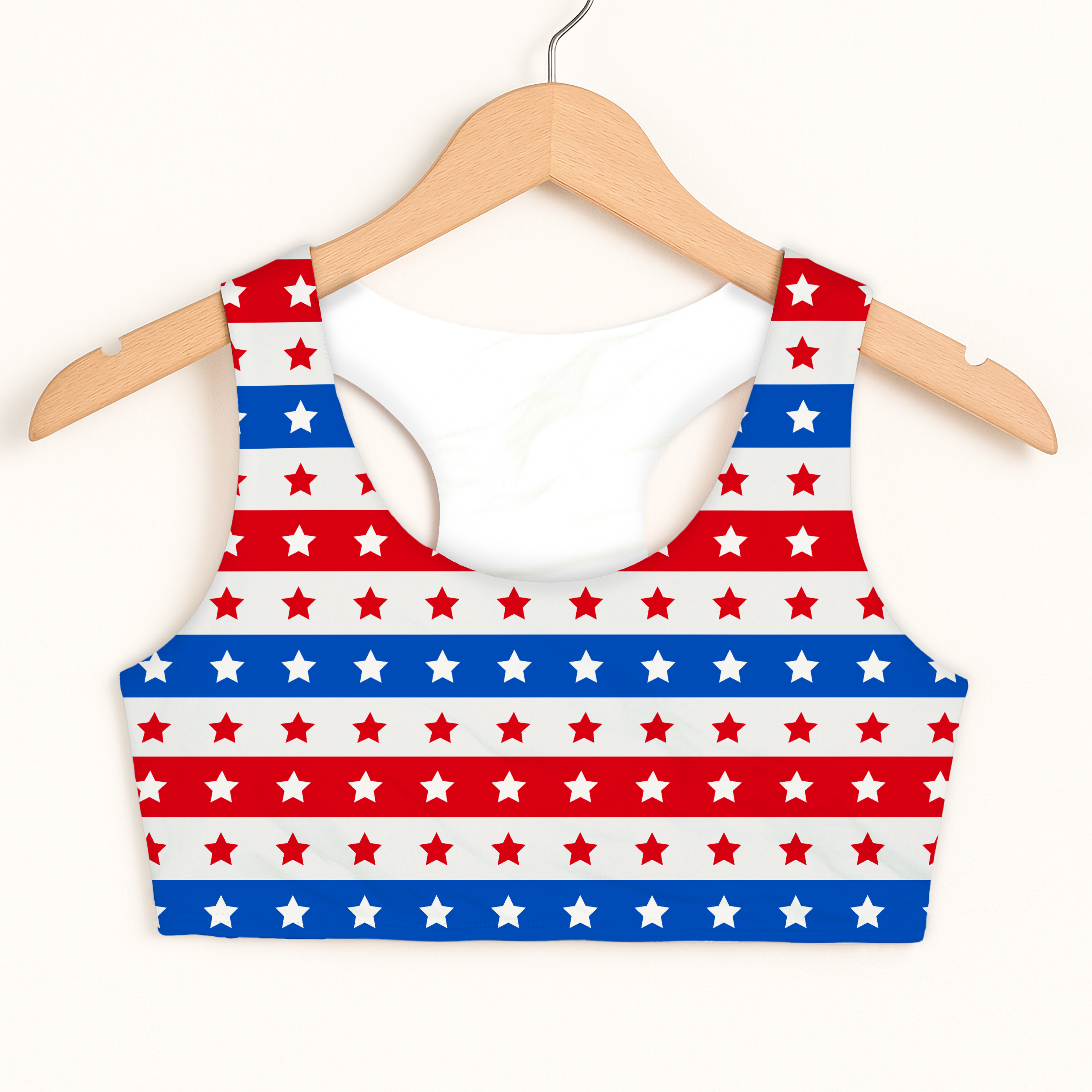 Girls Stars and Stripes Sports Bra - Quick Drying, Double Layered Comfort