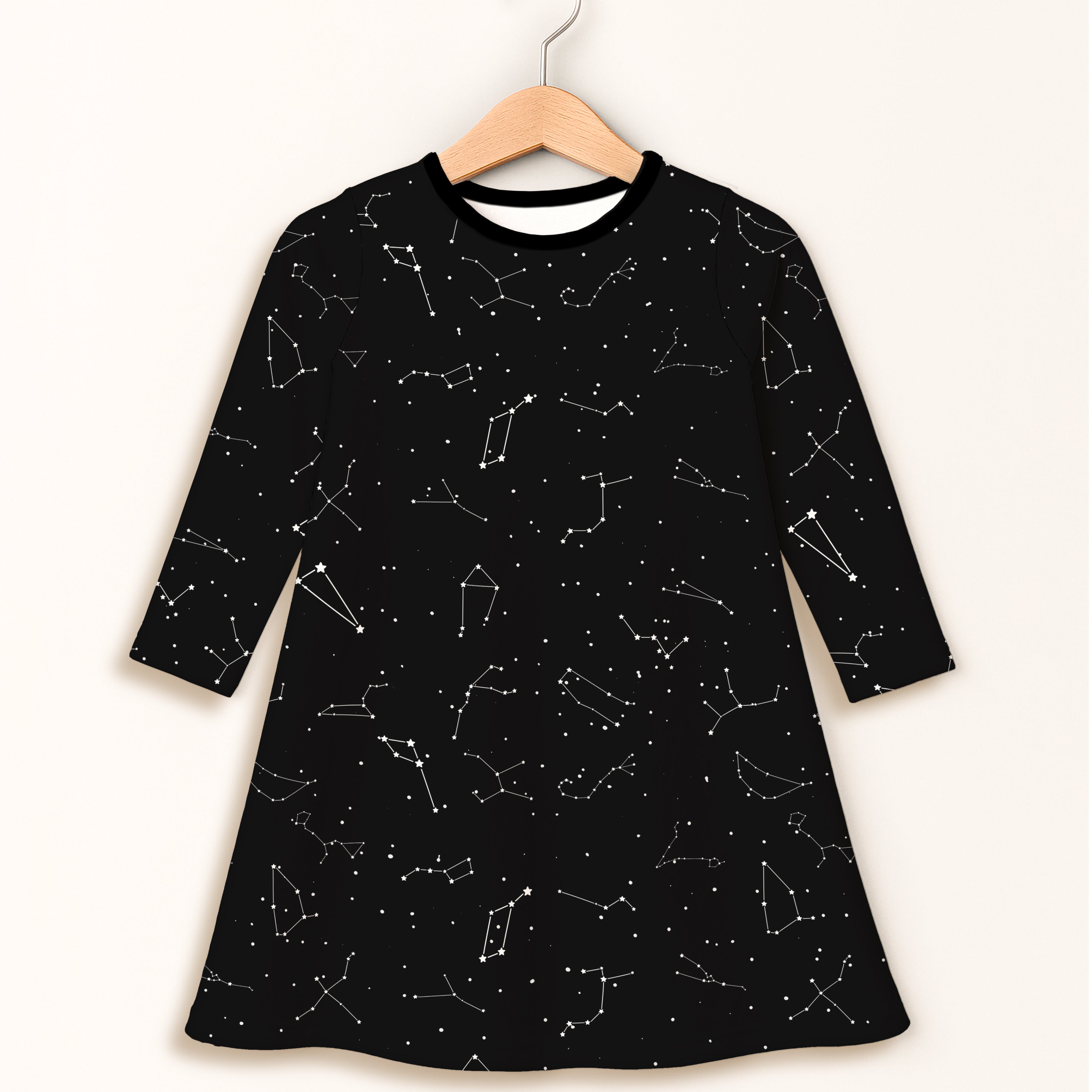 Girls Realistic Constellations Long Sleeve Dress