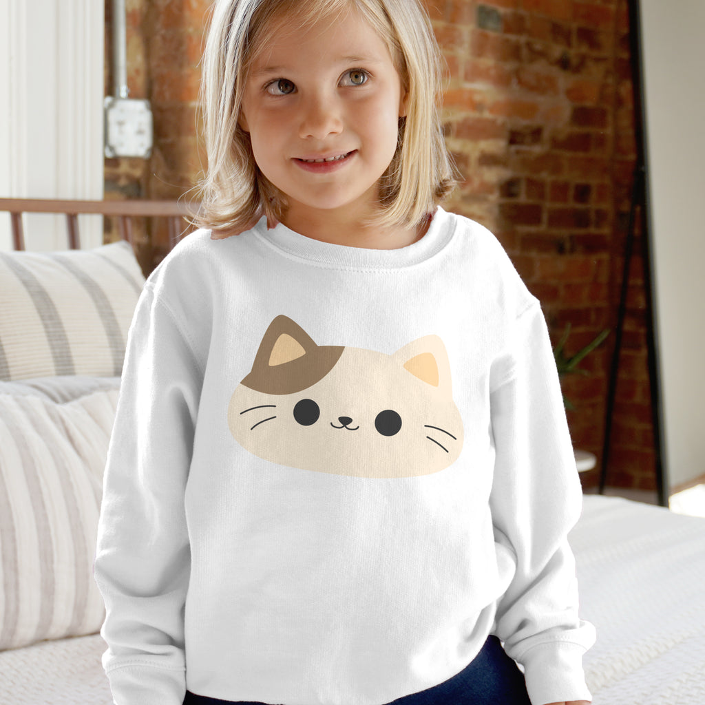 Kids Beige Cat Sweatshirt