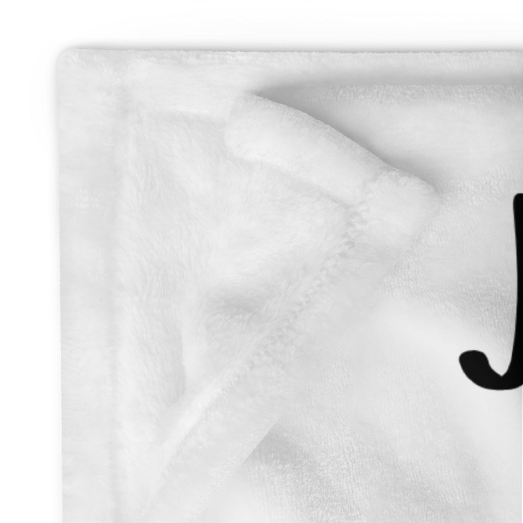 White plush blanket with black cursive letter design for girls just a girl who loves dogs blanket